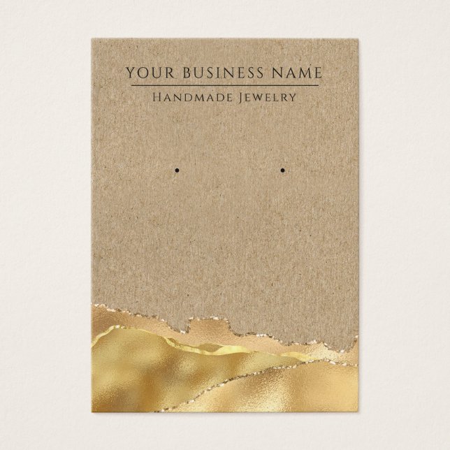 Abstract Kraft Gold Earring Display Cards (Front)