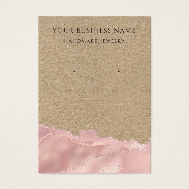 Abstract Kraft Rose Gold Earring Display Cards (Front)