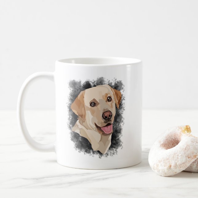 Abstract Labrador Art Coffee Mug (With Donut)