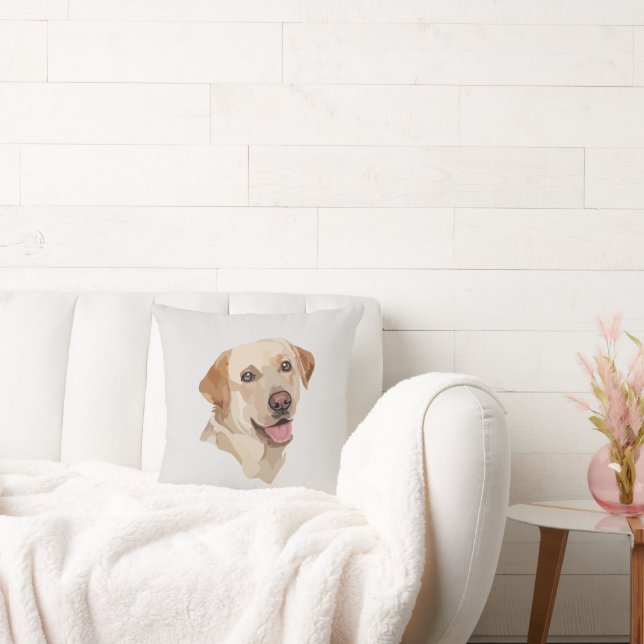 Abstract Labrador Art Throw Pillow (Couch)