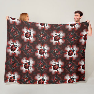 Abstract Ladybird Art Design, Fleece Blanket