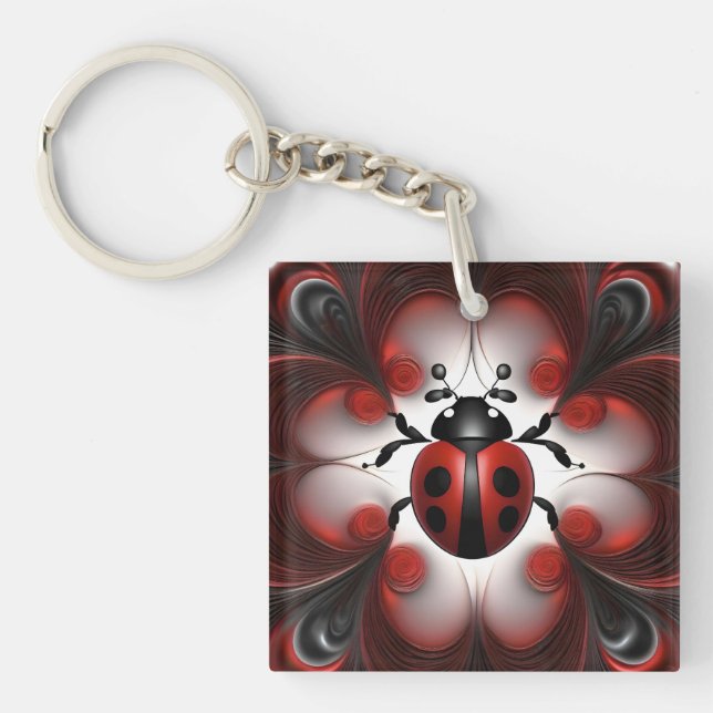 Abstract Ladybird Art Design, Keychain (Front)