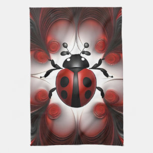 Abstract Ladybird Art Design, Kitchen Towel