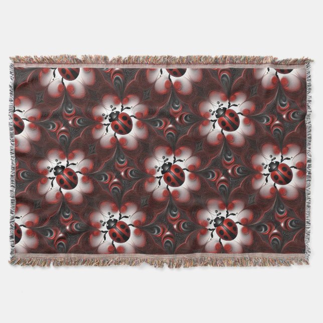 Abstract Ladybird Art Design, Throw Blanket (Front)
