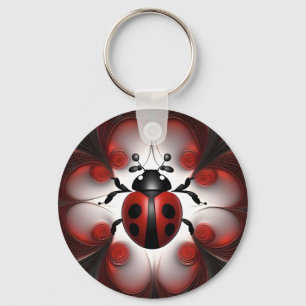 Abstract Ladybug Art Design, Keychain
