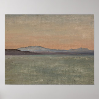 Abstract Lake and Mountains Horizon Art Print