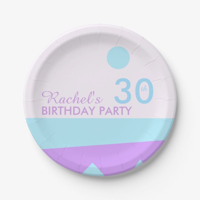Abstract Land - 30th Birthday Party Paper Plates (Front)