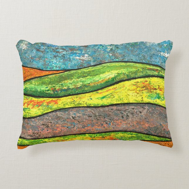 Abstract Landscape Accent Pillow (Front)