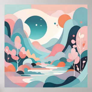 Abstract Landscape Art Poster