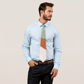 Abstract Landscape Art – Terracotta, Sage & Sky Bl Tie