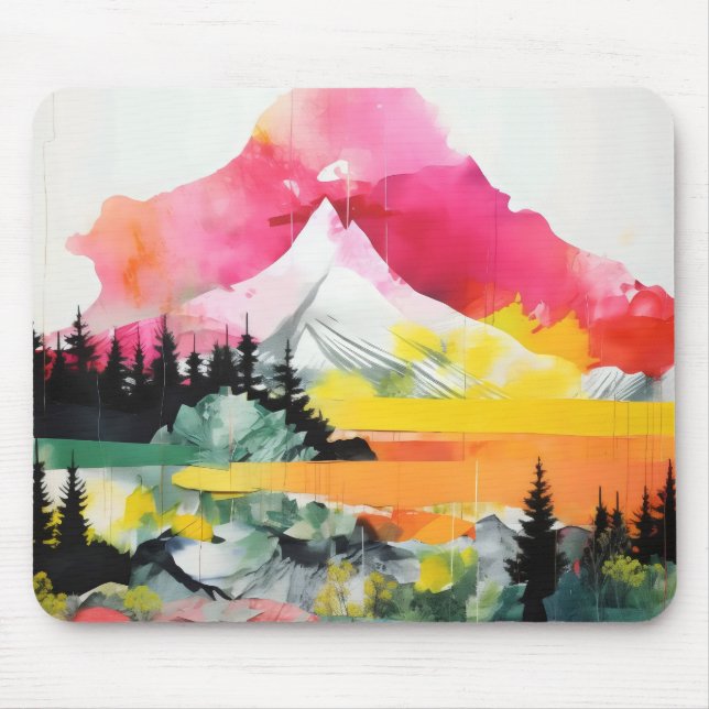 Abstract Landscape Colourful Collage Mouse Pad (Front)