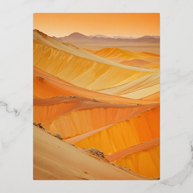Abstract Landscape Desert Nature Background Art Foil Holiday Postcard (Front)