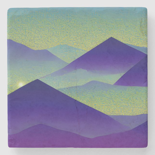 Abstract Landscape Fallen Star 23 Stone Coaster (Front)