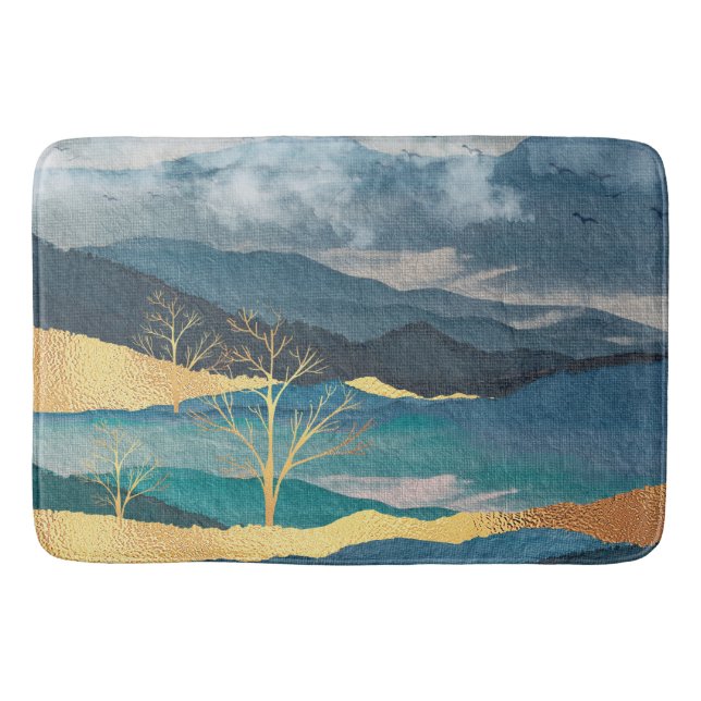 Abstract landscape god accents bath mat (Front)