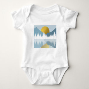 Abstract Landscape Golden Winter Sunset Sunrise Baby Bodysuit