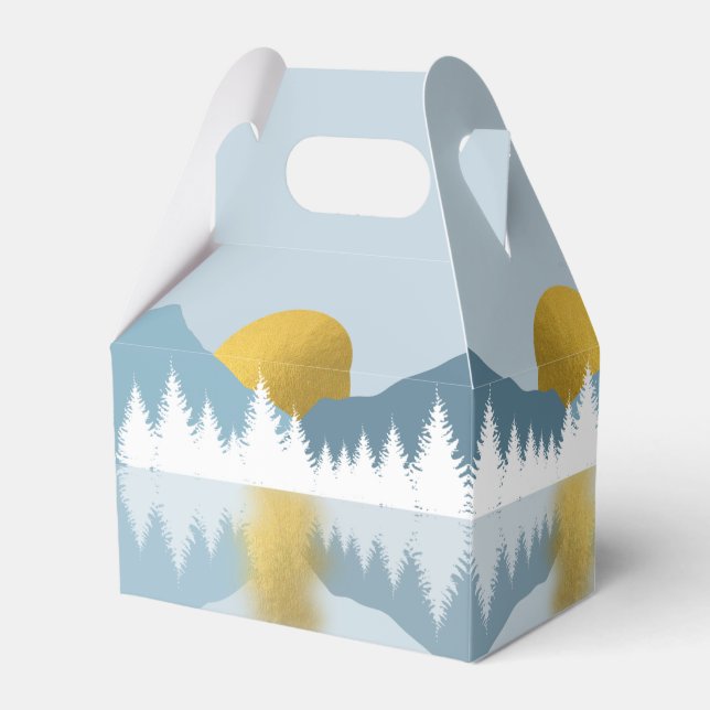 Abstract Landscape Golden Winter Sunset Sunrise   Favor Box (Front Side)