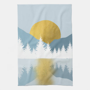 Abstract Landscape Golden Winter Sunset Sunrise Kitchen Towel