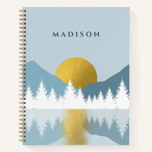 Abstract Landscape Golden Winter Sunset Sunrise Notebook