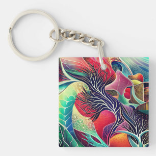 Abstract Landscape Keychain