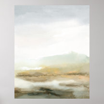 Abstract Landscape Misty Brown Vertical Wall Art
