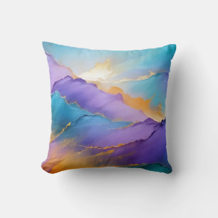 Abstract Landscape Mountains Nature Background Art Throw Pillow