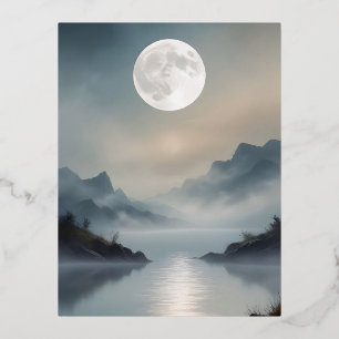 Abstract Landscape Mountains Valley Nature Scenery Foil Holiday Postcard