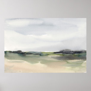 Abstract Landscape Neutral Watercolor Horizontal Poster