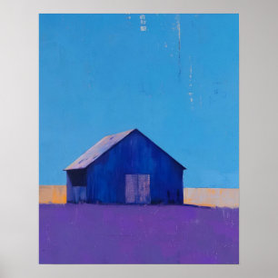 Abstract Landscape Painting, Farmhouse Horizon Poster