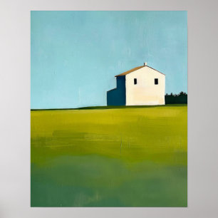 Abstract Landscape Painting, Farmhouse  Poster