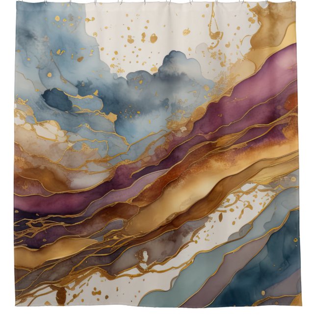 Abstract Landscape Purple Brown Blue Gold (Front)