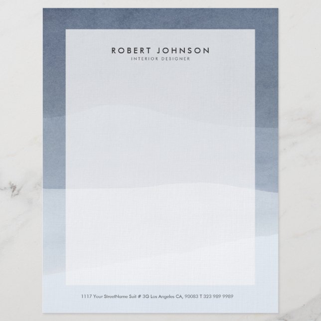 Abstract Landscape Soft Tranquil Grey Tone Letterhead (Front)