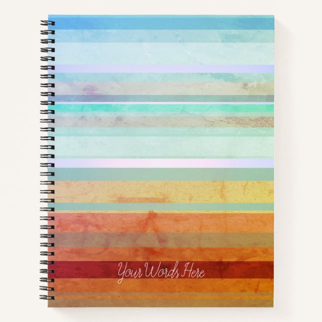 Abstract Landscape Stripes & Your Words Notebook (Front)