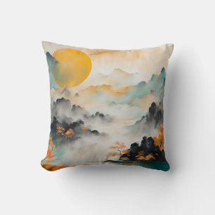 Abstract Landscape Wabi Sabi #2 Throw Pillow