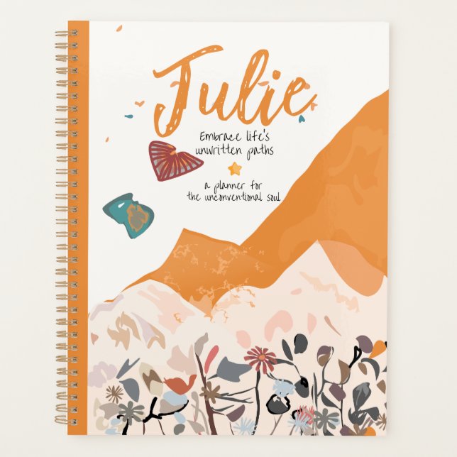 Abstract Landscape & Wildflowers, a Boho Inspired Planner (Front)