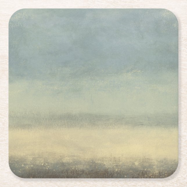 Abstract Landscape with Overcast Sky Square Paper Coaster (Front)