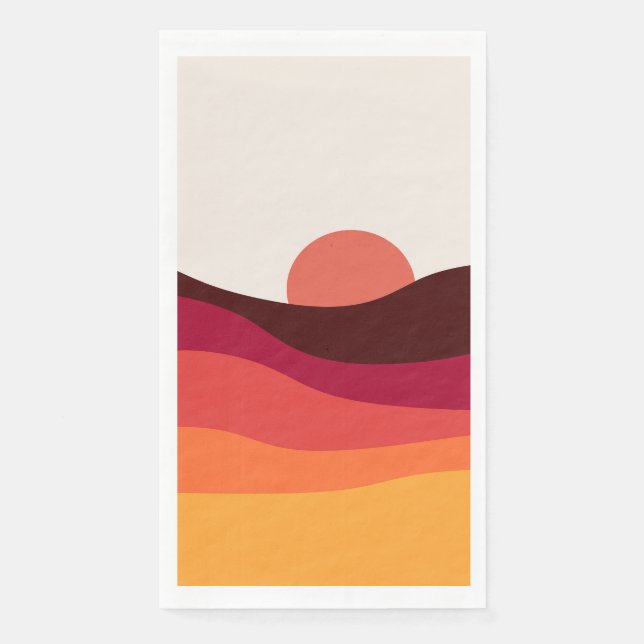 Abstract landscape with sea at sunset napkin (Front)