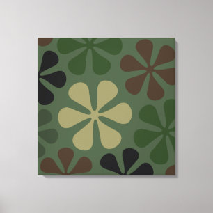 Abstract Large Flowers Camouflage Canvas Print