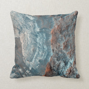 abstract lava rock copper aqua decor pillow