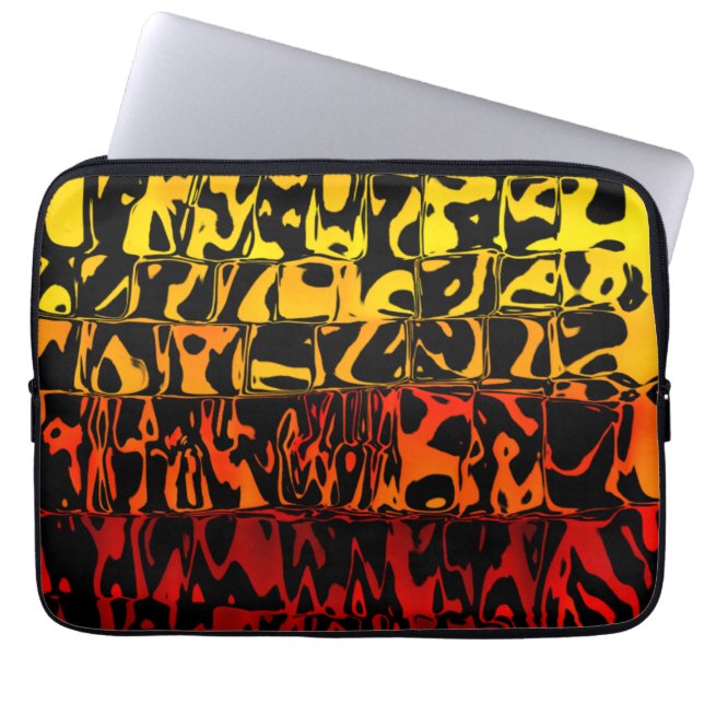 Abstract Lava Squared Swirl Laptop Sleeve (Front)