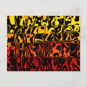 Abstract Lava Swirl Squared Postcard