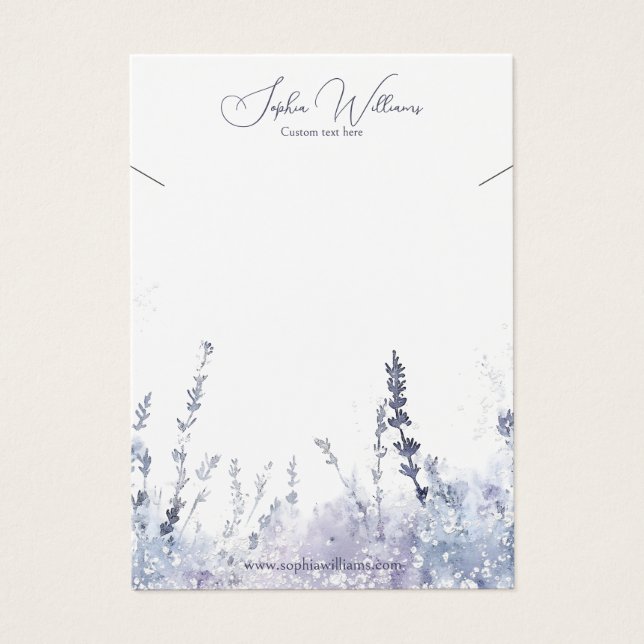 Abstract Lavander Necklace Jewelry Display Card (Front)