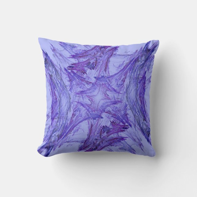 Abstract Lavender Purple Snowflake Fractal Pillow (Front)