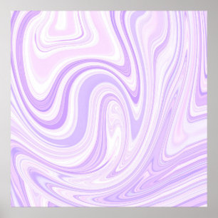 Abstract Lavender Wavy Stripe Painting Poster