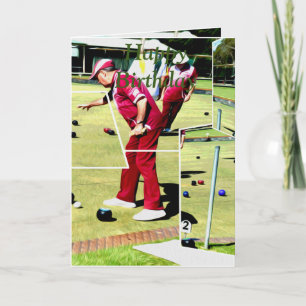 Abstract Lawn Bowls Oil Paint, Birthday Card, Card