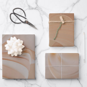 Abstract Layers of Neutral Stylized Artwork Wrapping Paper Sheet