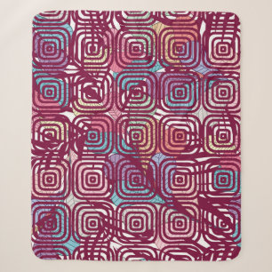 Abstract leaf colorful vintage illustration design sherpa blanket