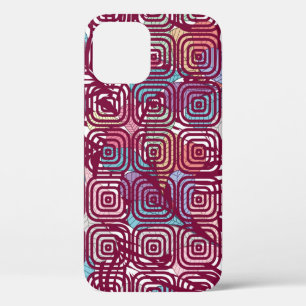 Abstract leaf colourful vintage illustration desig iPhone 12 case