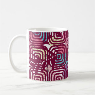 Abstract leaf colourful vintage illustration desig coffee mug