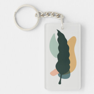 Abstract leaf design keychain