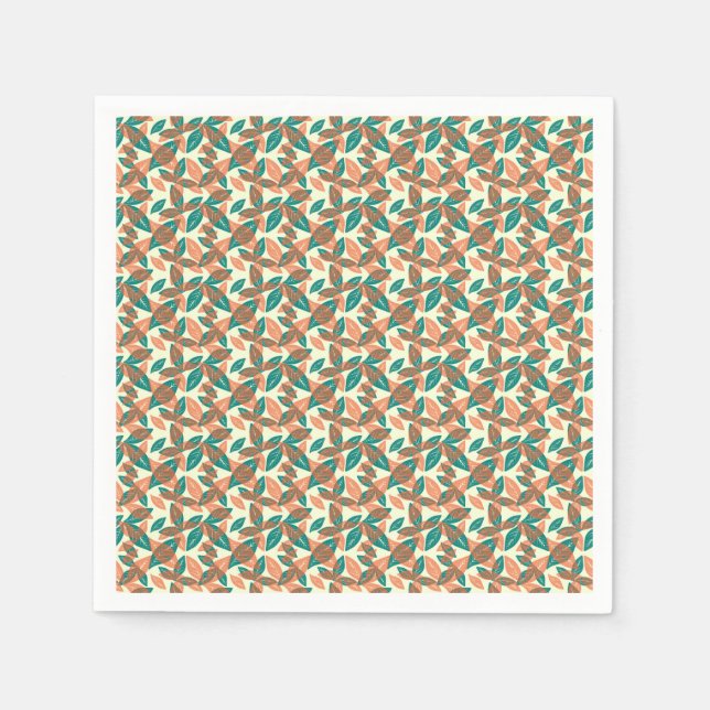 Abstract leaf pattern napkin (Front)